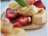 Recette Pizza fraises, bananes et chocolat blanc