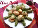 Recette Pointes d'asperges et noix de st-jacques en sauce thaï