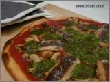 Recette Pizza à la sardine et aux champignons de paris