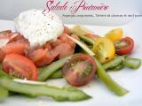 Recette Salade printanière {asperges croquantes, tartare de saumon & oeuf poché}