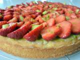 Tarte fraise pistache sur sablé breton