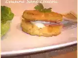 Recette Hamburgers de coquillettes au jambon et mozzarella.