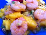 Recette Salade de mangue, crevettes et basilic