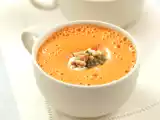 Recette Velouté de poivrons, pesto et pignons