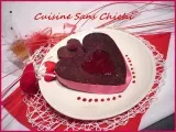 Recette Gâteau saint-valentin. coeur moelleux au chocolat et sa purée de framboises.
