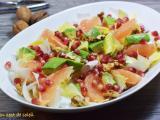 Recette Salade avocat endives pamplemousse grenade et noix