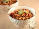 Recette Chili sin carne au quinoa, maïs et haricots noirs