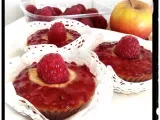 Recette Moelleux à la compote pomme-framboise et son coeur crème anglaise