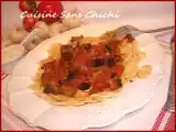 Recette Farfalle au chorizo et aubergine.