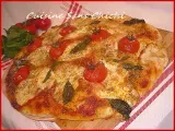 Recette Pizza tomate, mozzarella, basilic.