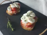 Recette Tartine tomate - mozzarella et crevettes