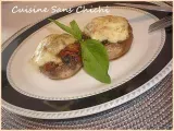 Recette Champignons de paris farcis, mozzarella basilic tomates séchées.