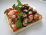 Recette Tartine façon tapas aux fruits de mer