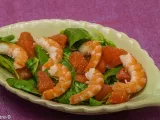 Recette Salade de mâche, pomelo et crevettes
