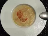 Recette Velouté de topinambour au curry, crevettes poêlées