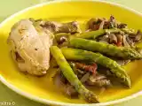 Recette Suprèmes de pintade aux asperges et champignons