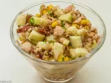 Recette Salade de blé au thon maïs, tomates confites et concombre