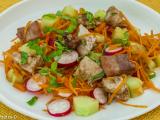 Recette Salade de carottes, radis, concombre et dinde