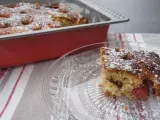 Recette Gâteau à la rhubarbe et aux framboises