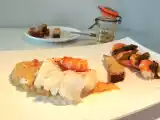 Recette Cabillaud à la crème de poivrons aux crevettes