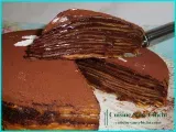 Recette Gâteau de crêpes au chocolat et pâte à tartiner.