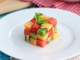 Recette Rubik's cube de fruits, la salade de fruits design