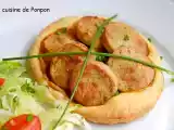 Recette Feuilleté de boudin blanc sur un lit de confit de poivrons et moutarde à l'ail des ours