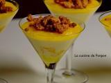 Recette Panna cotta à la mangue garnie d'un crumble d'avoine