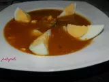 Recette Potage de poivrons-courgette et oeufs cuit dur