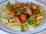 Recette Poulet accompagné de poireaux au lait de coco et curry