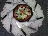 Recette Dômes de courgettes au fromage de chèvre frais et saumon fumé.