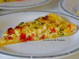 Recette Tarte aux courgettes, poivron, oignon et chorizo