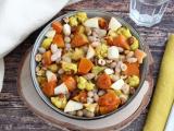 Recette Salade haricots blancs, butternut, chou-fleur, pomme, noisettes