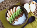 Recette Goûter au yaourt de coco, pomme, kiwi et noisettes