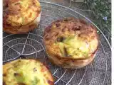Recette Quiche sans pâte individuelle poireaux comté lardons