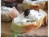Recette Toasts chèvre olives noires