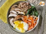 Recette Buddha bowl végétarien au sarrasin, légumes et oeuf poché