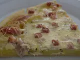 Recette Pizza gourmandine aux pommes de terre, jambon et parmesan