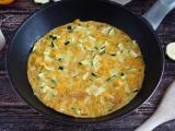 Recette Omelette au poivron et courgette