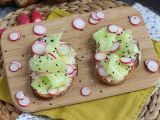 Recette Tartines fromage frais concombre et radis