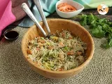 Recette Salade de vermicelles, crevettes, avocat, oeuf et coriandre