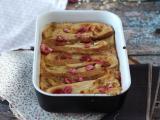 Recette Pain perdu au four, topping pralines roses, recette ultra gourmande