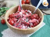 Recette Salade de fraises, tomates, feta et basilic