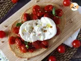 Recette Bruschetta de tomates roties et burrata