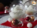 Recette Verrines coco façon raffaello sans cuisson - un dessert féérique dans une boule à neige