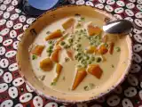 Recette Potimarron, patate douce et petits pois en crème de coco
