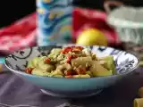 Recette Salade de pâtes à la crème d'avocat, amandes et tomates cerises