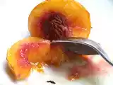 Recette Pêche rôtie à l'huile d'olive et au poivre long d'indonésie