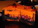Recette Gateau d'halloween orange et noir, saveur pistache framboises