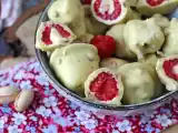 Recette Franui à la pistache, de délicieuses framboises enrobées, fondantes et croquantes